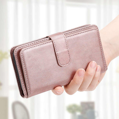 For Xiaomi Poco C95 Pro Multi-Function Wallet 10 Card Slots Leather Phone Case(Rose Gold)