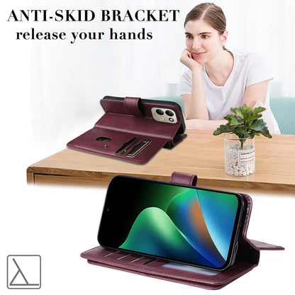 For Redmi 17 5G / 4G Global 170mm Multi-Function Wallet 10 Card Slots Leather Phone Case(Claret)