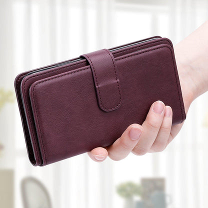 For Redmi 17 5G / 4G Global 170mm Multi-Function Wallet 10 Card Slots Leather Phone Case(Claret)