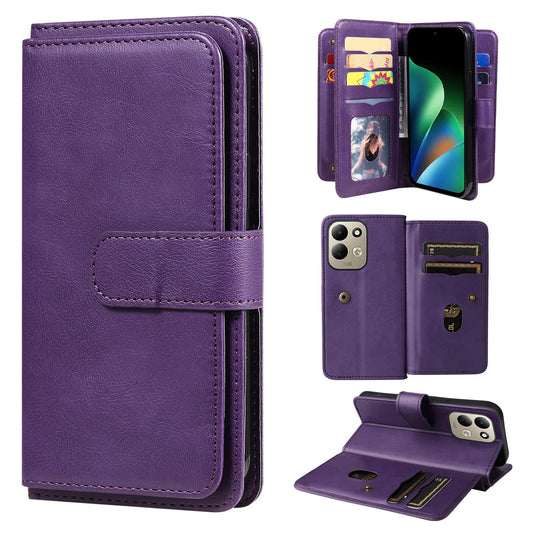 For Redmi 17 5G / 4G Global 170mm Multi-Function Wallet 10 Card Slots Leather Phone Case(Violet)
