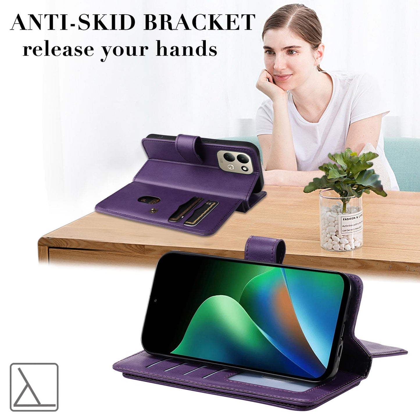 For Redmi 17 5G / 4G Global 170mm Multi-Function Wallet 10 Card Slots Leather Phone Case(Violet)