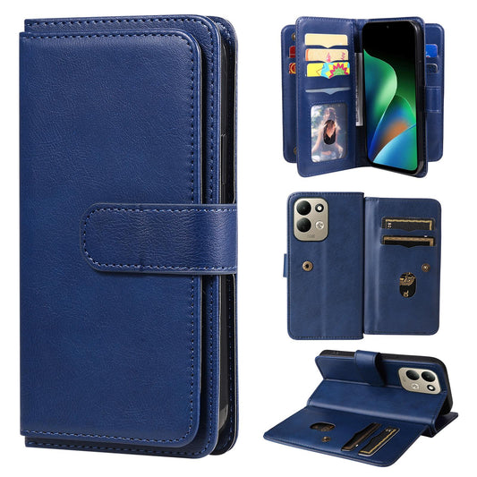For Redmi 17 5G / 4G Global 170mm Multi-Function Wallet 10 Card Slots Leather Phone Case(Dark Blue)