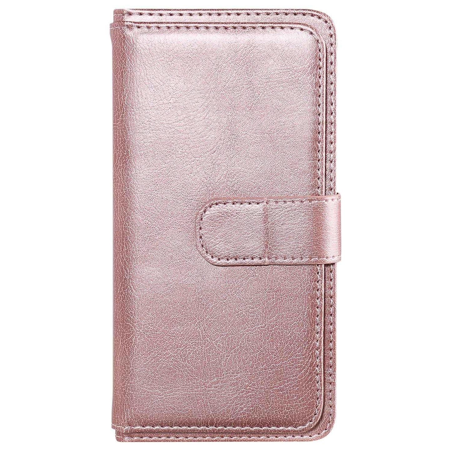 For Redmi 17 5G / 4G Global 170mm Multi-Function Wallet 10 Card Slots Leather Phone Case(Rose Gold)