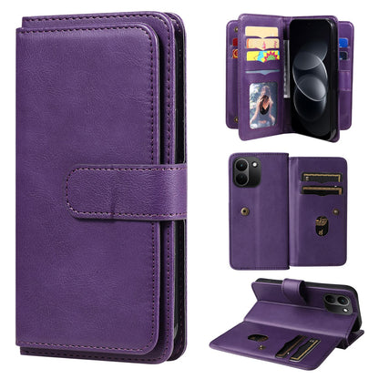 For Redmi Note 17 Pro+ 5G Global 163mm Multi-Function Wallet 10 Card Slots Leather Phone Case(Violet)