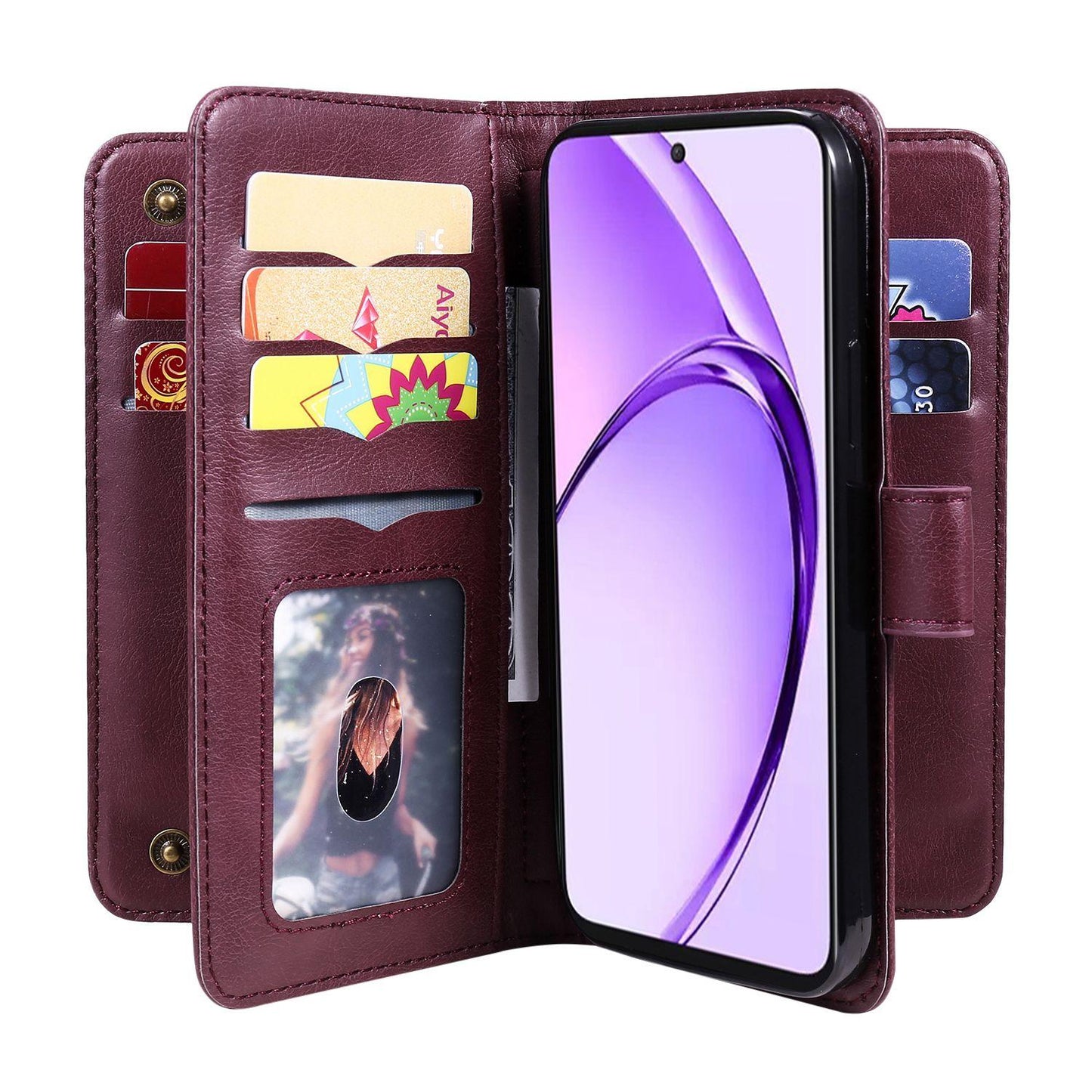 For Redmi Note 17 5G/4G Global 171mm Multi-Function Wallet 10 Card Slots Leather Phone Case(Claret)