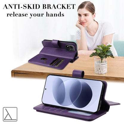 For Redmi Note 17 5G/4G Global 171mm Multi-Function Wallet 10 Card Slots Leather Phone Case(Violet)