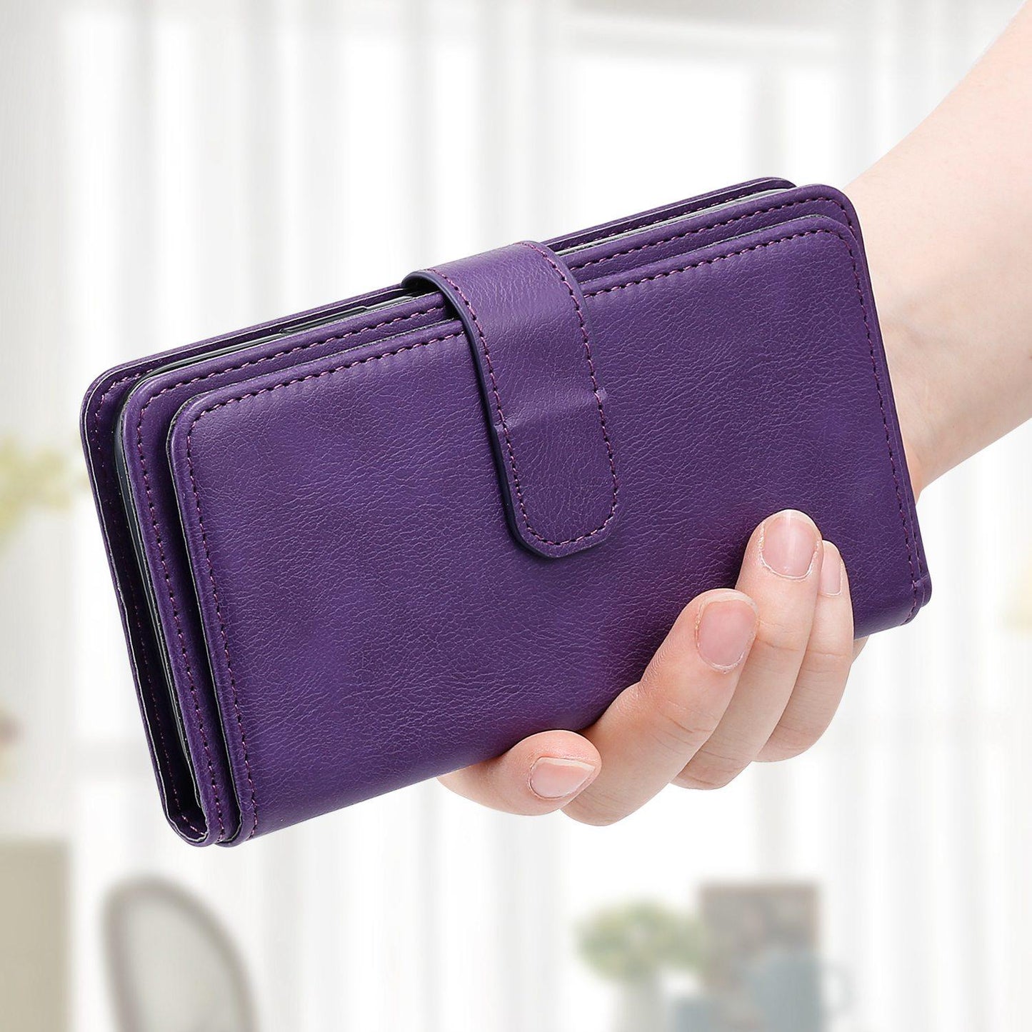 For Redmi Note 17 5G/4G Global 171mm Multi-Function Wallet 10 Card Slots Leather Phone Case(Violet)