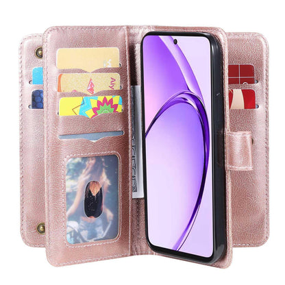 For Redmi Note 17 5G/4G Global 171mm Multi-Function Wallet 10 Card Slots Leather Phone Case(Rose Gold)