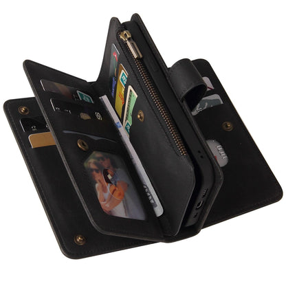 For Xiaomi Poco C95 Pro Skin Feel Multi Card Slots Zipper Wallet Leather Phone Case(Black)