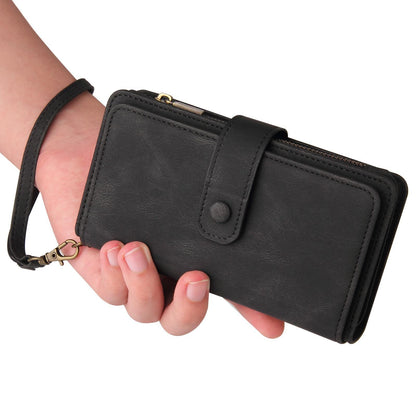 For Xiaomi Poco C95 Pro Skin Feel Multi Card Slots Zipper Wallet Leather Phone Case(Black)