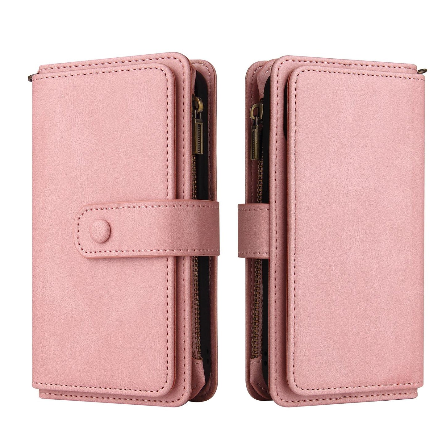 For Xiaomi Poco C95 Pro Skin Feel Multi Card Slots Zipper Wallet Leather Phone Case(Pink)