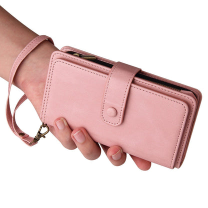 For Xiaomi Poco C95 Pro Skin Feel Multi Card Slots Zipper Wallet Leather Phone Case(Pink)
