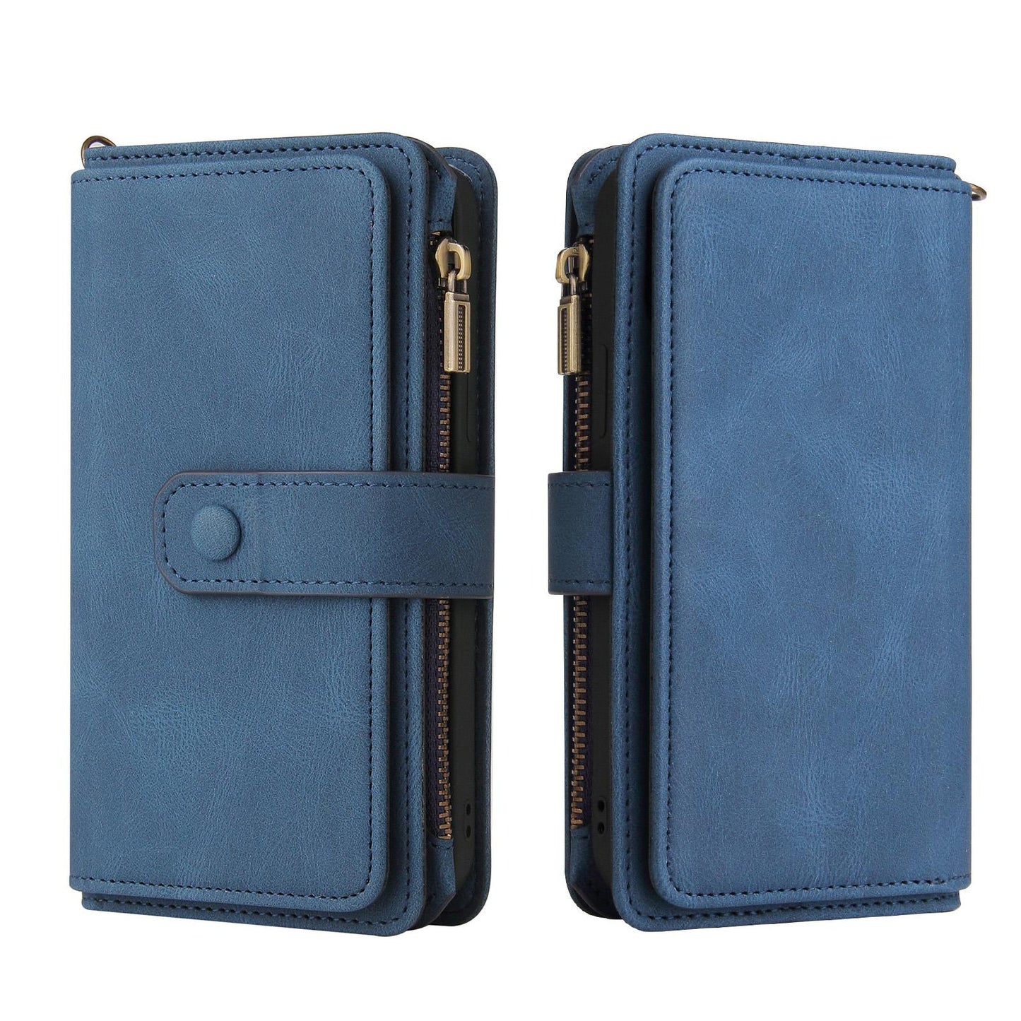 For Xiaomi Poco C95 Pro Skin Feel Multi Card Slots Zipper Wallet Leather Phone Case(Blue)