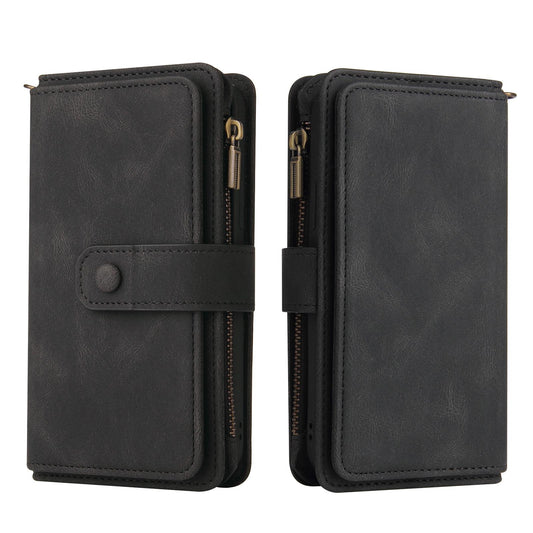 For Redmi 17 5G / 4G Global 170mm Skin Feel Multi Card Slots Zipper Wallet Leather Phone Case(Black)