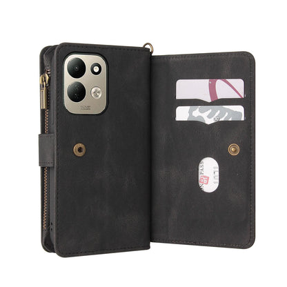 For Redmi 17 5G / 4G Global 170mm Skin Feel Multi Card Slots Zipper Wallet Leather Phone Case(Black)