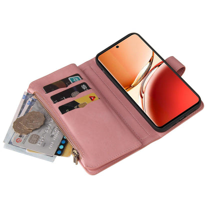 For Redmi 17 5G / 4G Global 170mm Skin Feel Multi Card Slots Zipper Wallet Leather Phone Case(Pink)