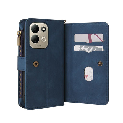 For Redmi 17 5G / 4G Global 170mm Skin Feel Multi Card Slots Zipper Wallet Leather Phone Case(Blue)