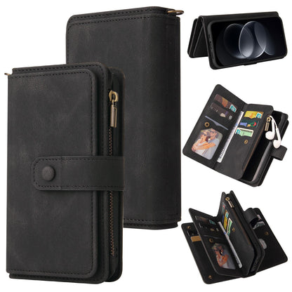 For Redmi Note 17 Pro+ 5G Global 163mm Skin Feel Multi Card Slots Zipper Wallet Leather Phone Case(Black)