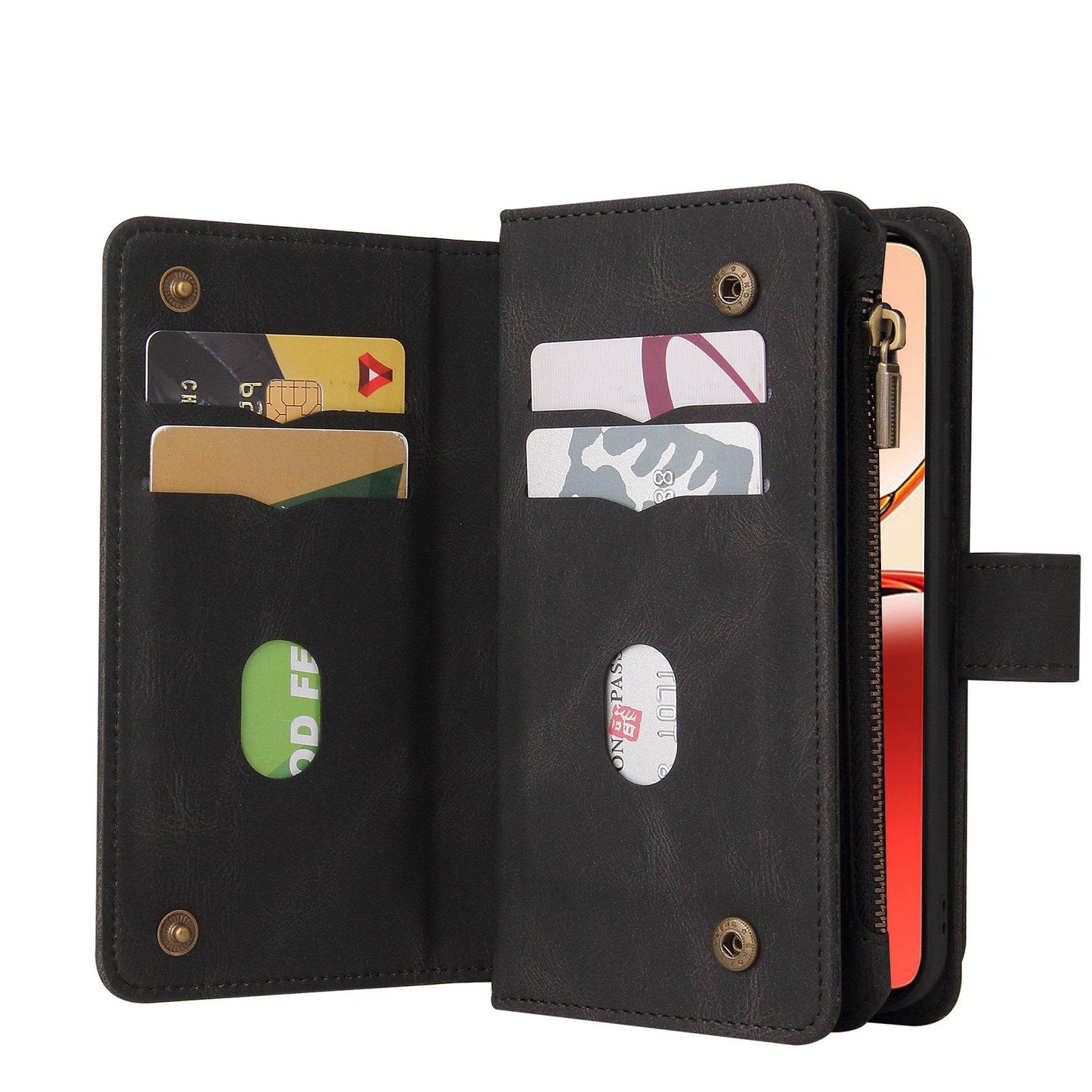 For Redmi Note 17 Pro+ 5G Global 163mm Skin Feel Multi Card Slots Zipper Wallet Leather Phone Case(Black)