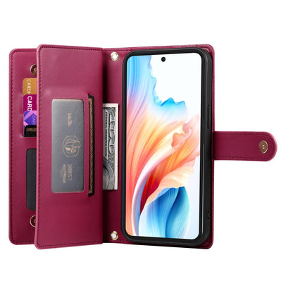 For Redmi K90 Pro Max / Poco F8 Ultra 5G Nine Card-slot Zipper Wallet Bag Leather Phone Case(Red)