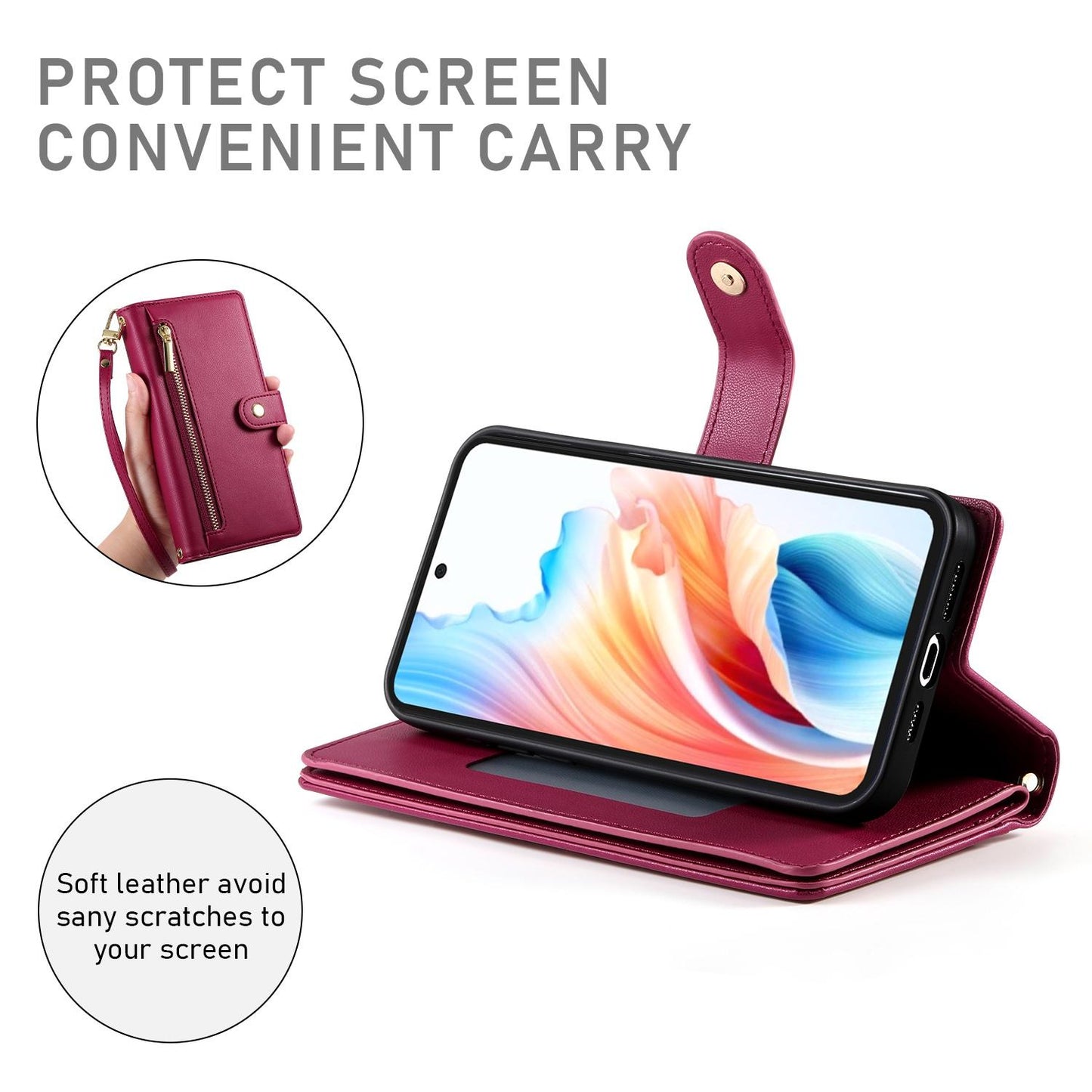 For Redmi K90 Pro Max / Poco F8 Ultra 5G Nine Card-slot Zipper Wallet Bag Leather Phone Case(Red)