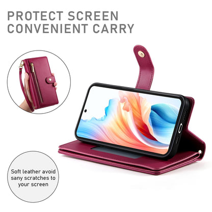 For Redmi K90 Pro Max / Poco F8 Ultra 5G Nine Card-slot Zipper Wallet Bag Leather Phone Case(Red)