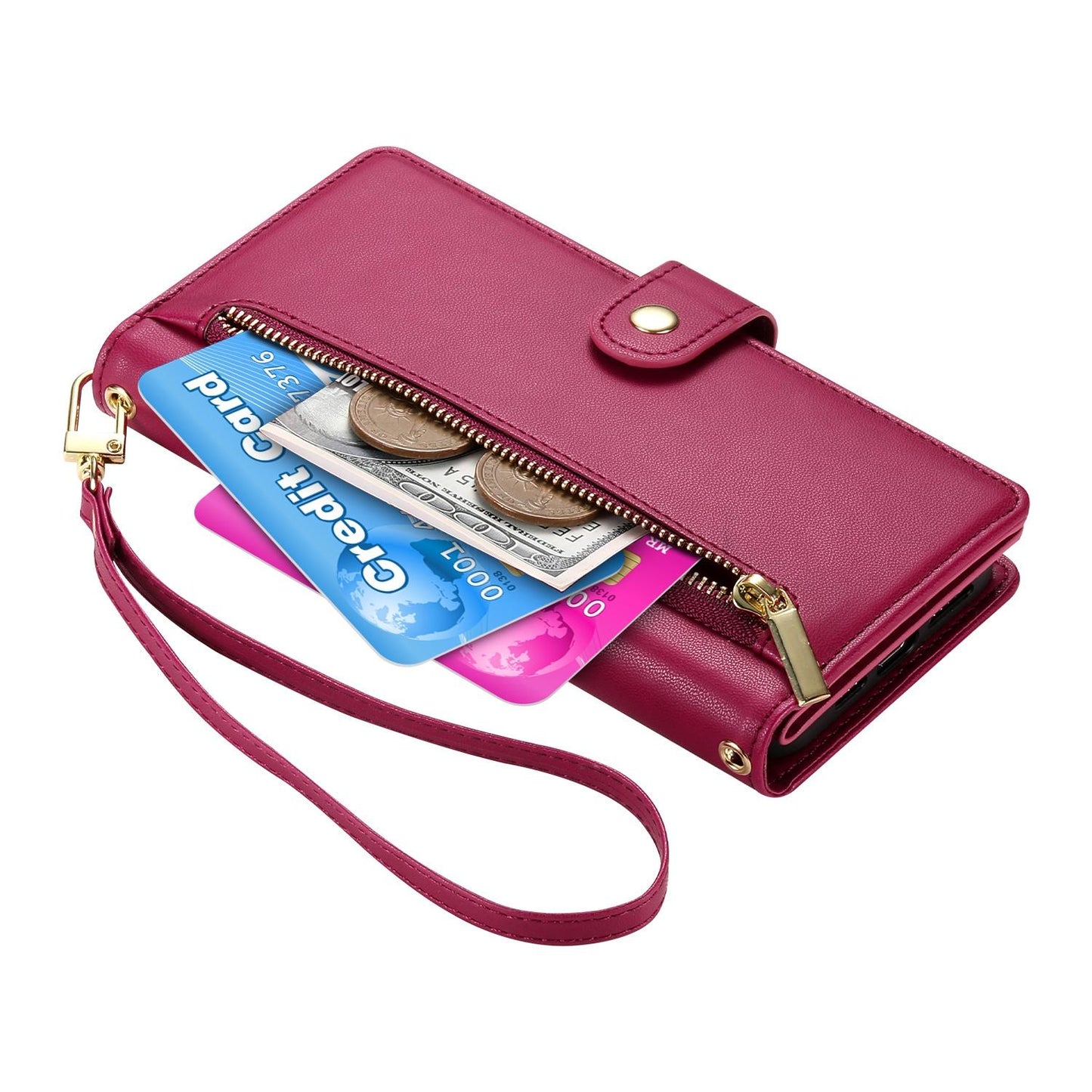 For Redmi K90 Pro Max / Poco F8 Ultra 5G Nine Card-slot Zipper Wallet Bag Leather Phone Case(Red)