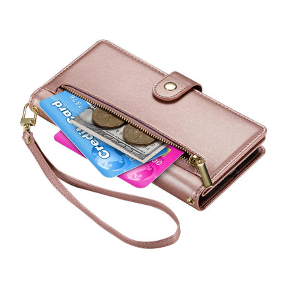 For Redmi K90 Pro Max / Poco F8 Ultra 5G Nine Card-slot Zipper Wallet Bag Leather Phone Case(Pink)