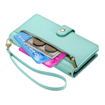 For Redmi K90 Pro Max / Poco F8 Ultra 5G Nine Card-slot Zipper Wallet Bag Leather Phone Case(Mint Green)
