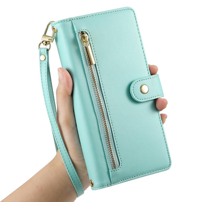 For Redmi K90 Pro Max / Poco F8 Ultra 5G Nine Card-slot Zipper Wallet Bag Leather Phone Case(Mint Green)