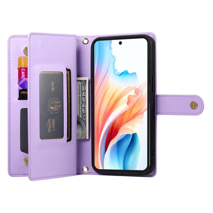 For Redmi K90 Pro Max / Poco F8 Ultra 5G Nine Card-slot Zipper Wallet Bag Leather Phone Case(Purple)