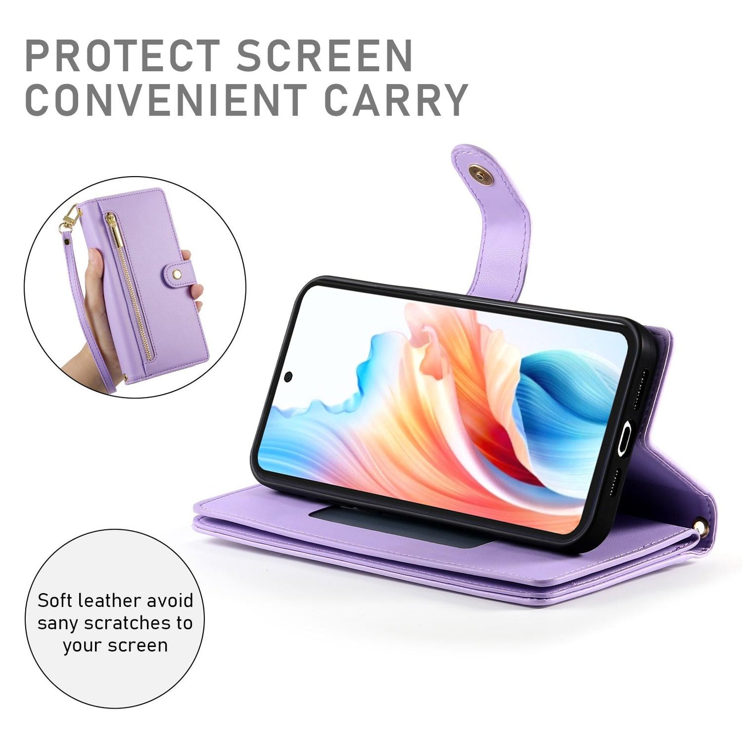 For Redmi K90 Pro Max / Poco F8 Ultra 5G Nine Card-slot Zipper Wallet Bag Leather Phone Case(Purple)