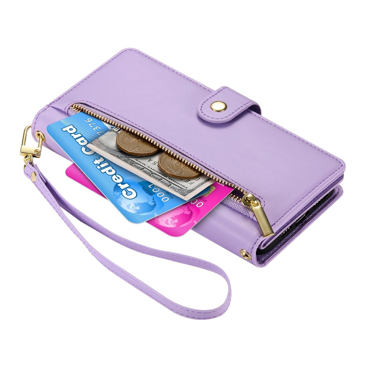 For Redmi K90 Pro Max / Poco F8 Ultra 5G Nine Card-slot Zipper Wallet Bag Leather Phone Case(Purple)