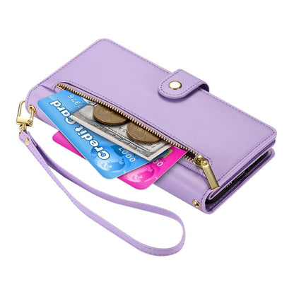 For Redmi K90 Pro Max / Poco F8 Ultra 5G Nine Card-slot Zipper Wallet Bag Leather Phone Case(Purple)