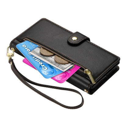 For Redmi K90 Pro Max / Poco F8 Ultra 5G Nine Card-slot Zipper Wallet Bag Leather Phone Case(Black)