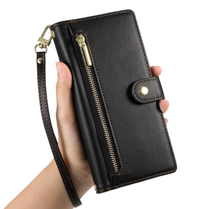For Redmi K90 Pro Max / Poco F8 Ultra 5G Nine Card-slot Zipper Wallet Bag Leather Phone Case(Black)