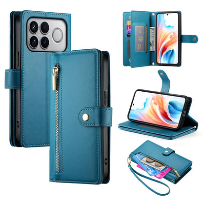 For Redmi K90 Pro Max / Poco F8 Ultra 5G Nine Card-slot Zipper Wallet Bag Leather Phone Case(Blue)