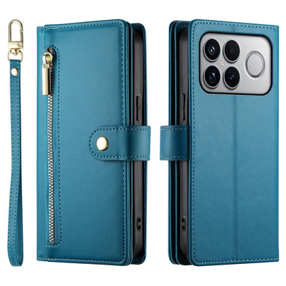 For Redmi K90 Pro Max / Poco F8 Ultra 5G Nine Card-slot Zipper Wallet Bag Leather Phone Case(Blue)
