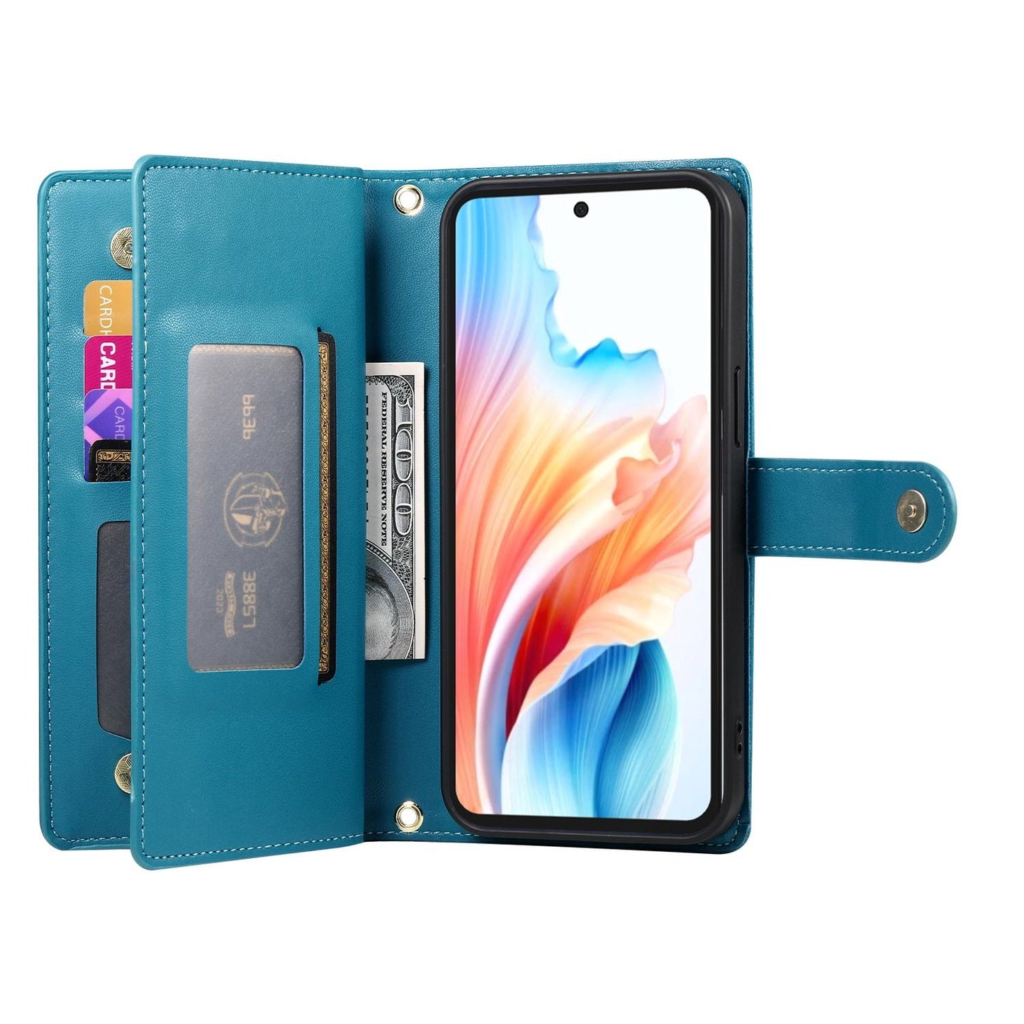 For Redmi K90 Pro Max / Poco F8 Ultra 5G Nine Card-slot Zipper Wallet Bag Leather Phone Case(Blue)