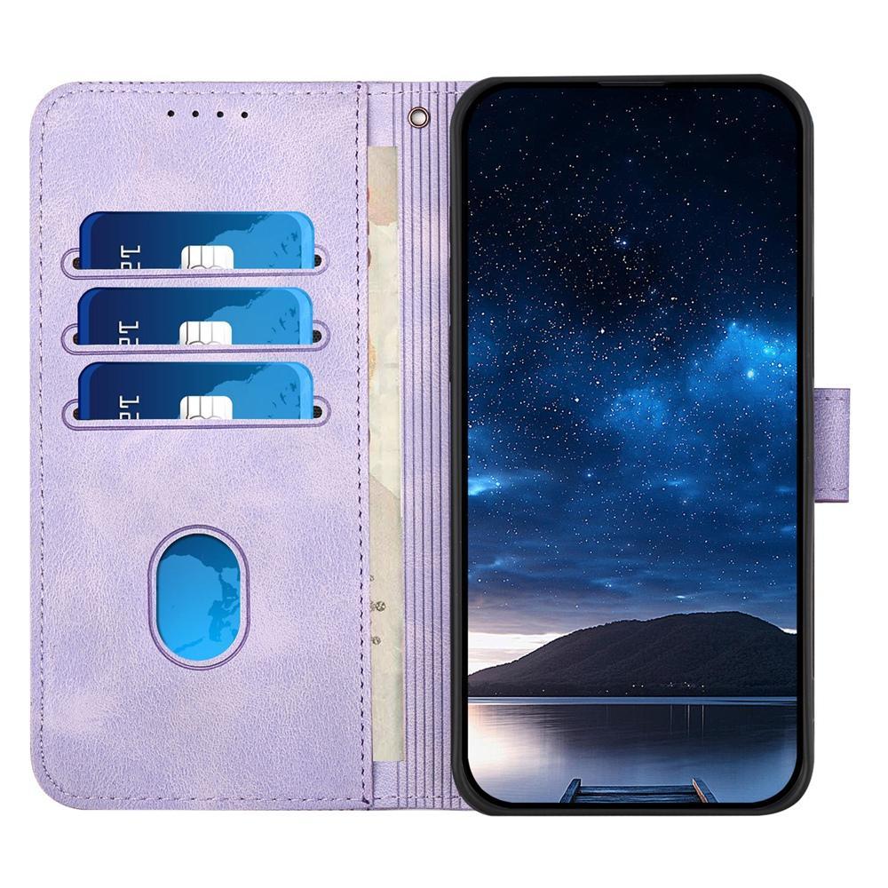 For Redmi K90 Pro Max / Poco F8 Ultra Grid Butterfly Embossed Pattern Leather Phone Case with Lanyard(Light Purple)