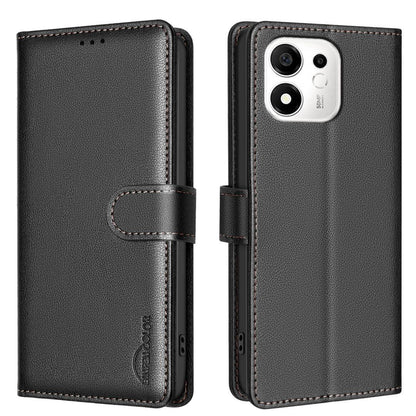For Honor 600 Smart/X7e Plus 5G Litchi Texture RFID Anti-theft Leather Phone Case - Black - EDA006872218A