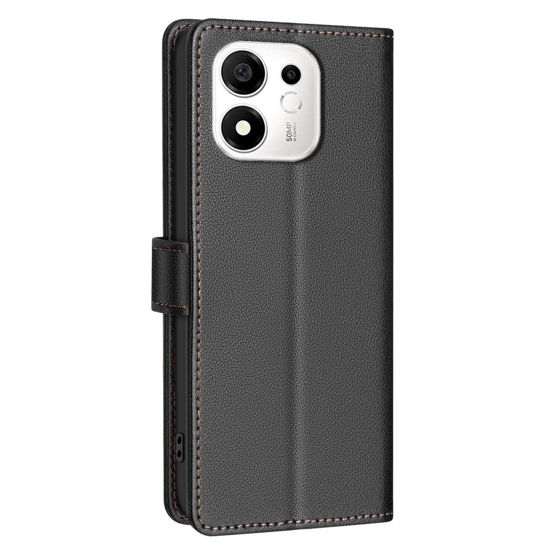 For Honor 600 Smart/X7e Plus 5G Litchi Texture RFID Anti-theft Leather Phone Case - Black - EDA006872218A