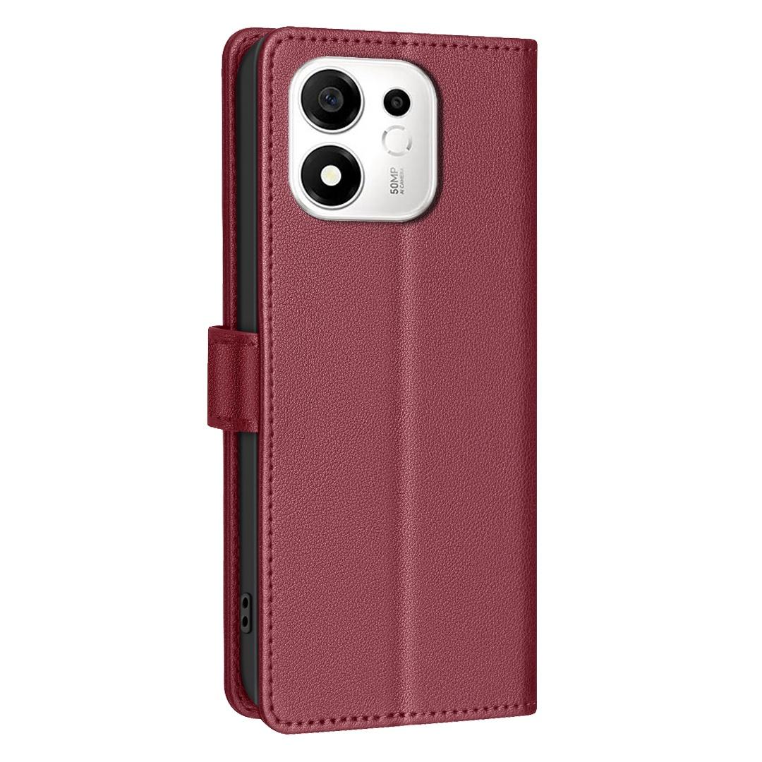 For Honor 600 Smart/X7e Plus 5G Litchi Texture RFID Anti-theft Leather Phone Case - Red - EDA006872218B