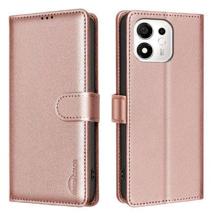 For Honor 600 Smart/X7e Plus 5G Litchi Texture RFID Anti-theft Leather Phone Case - Gold - EDA006872218C