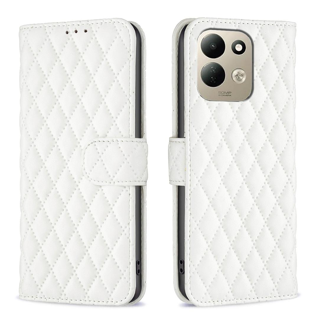 For Redmi 17 4G / 5G Global 170mm Diamond Lattice Wallet Flip Leather Phone Case(White)