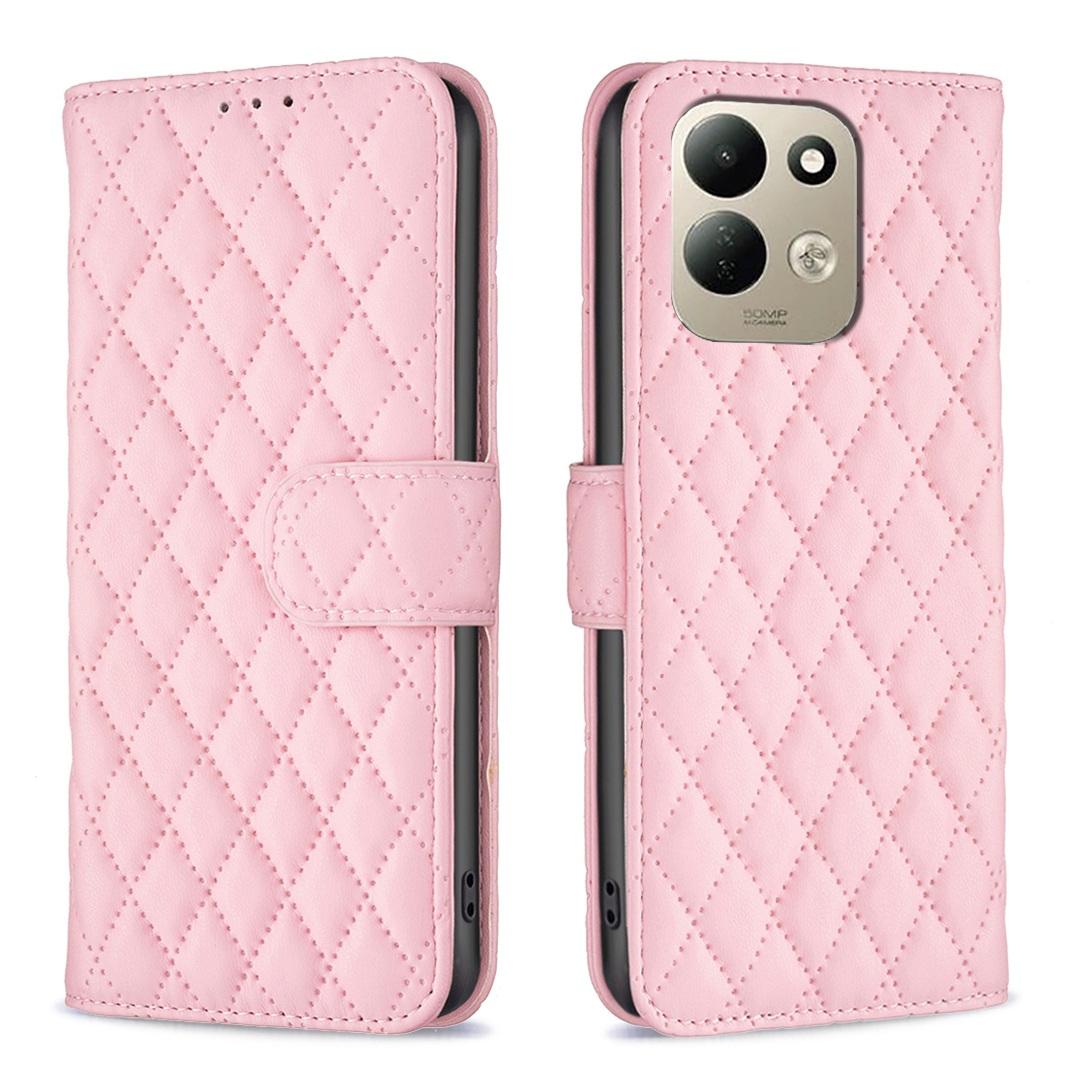 For Redmi 17 4G / 5G Global 170mm Diamond Lattice Wallet Flip Leather Phone Case(Pink)