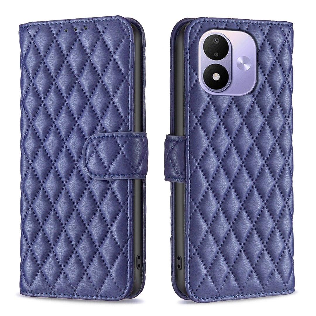 For Redmi Note 17 4G Global 171mm Diamond Lattice Wallet Flip Leather Phone Case(Blue)