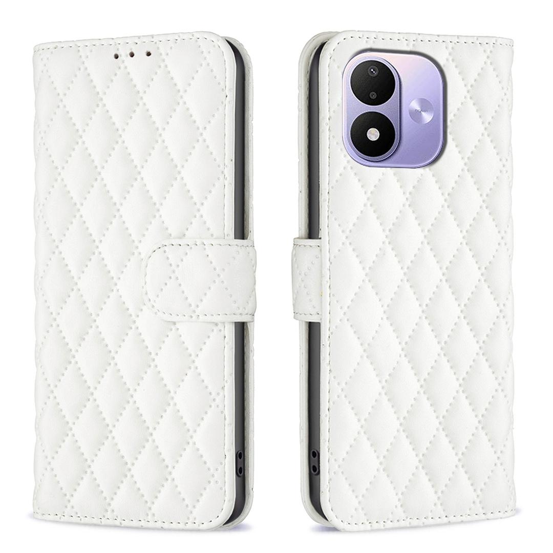 For Redmi Note 17 4G Global 171mm Diamond Lattice Wallet Flip Leather Phone Case(White)
