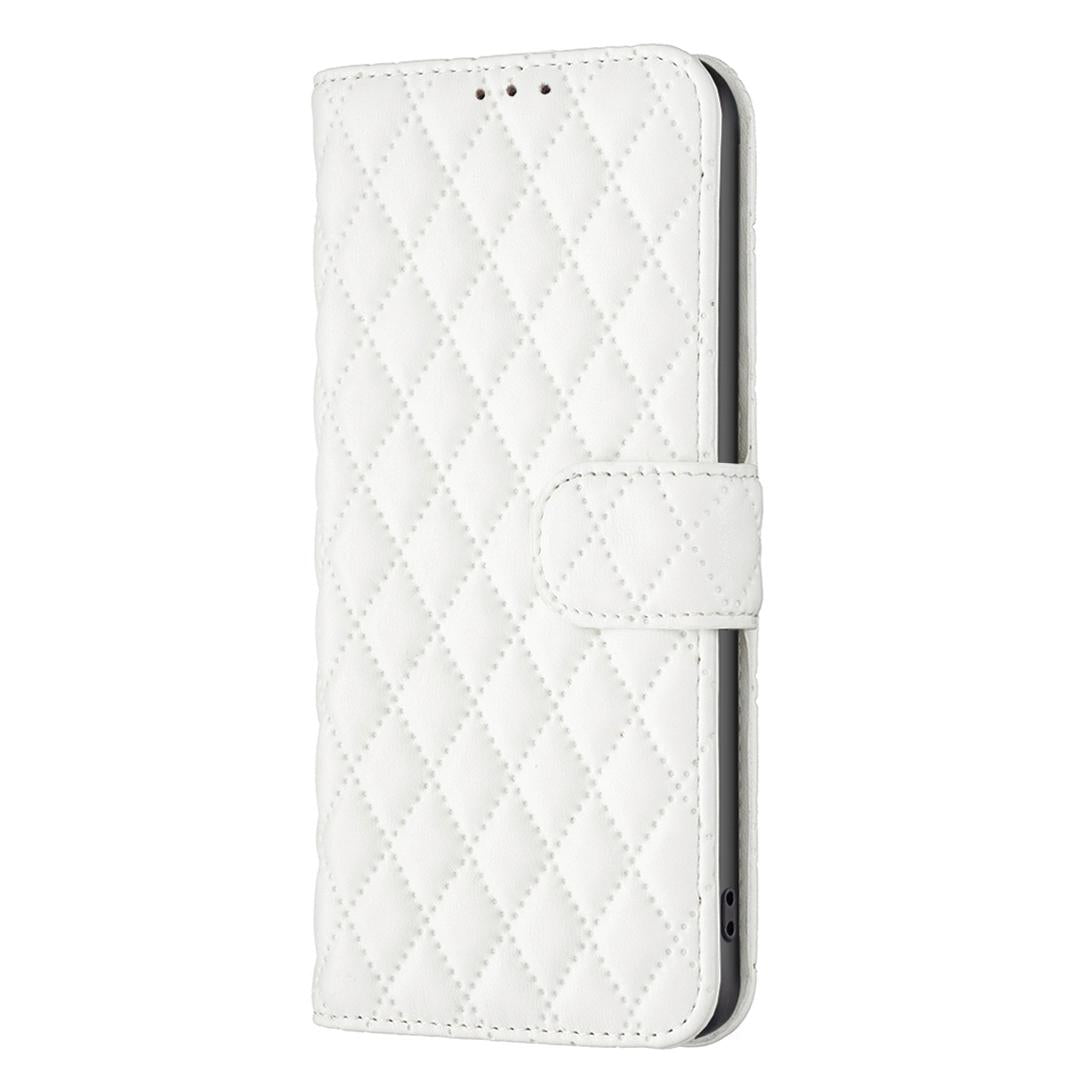 For Redmi Note 17 4G Global 171mm Diamond Lattice Wallet Flip Leather Phone Case(White)