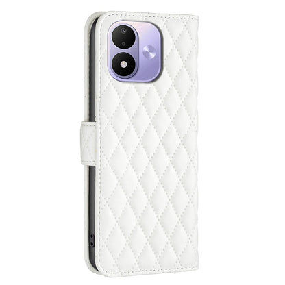 For Redmi Note 17 4G Global 171mm Diamond Lattice Wallet Flip Leather Phone Case(White)